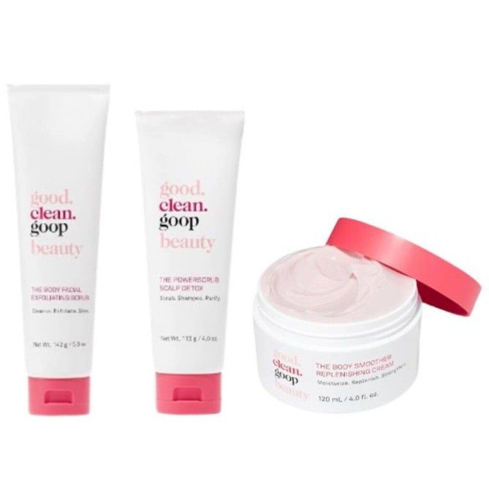 NEW Good Clean Goop Beauty Hair & Body Bundle Scalp + Body Scrub + Cream